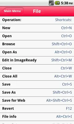 Shortcuts for Photoshop CS6 android App screenshot 11